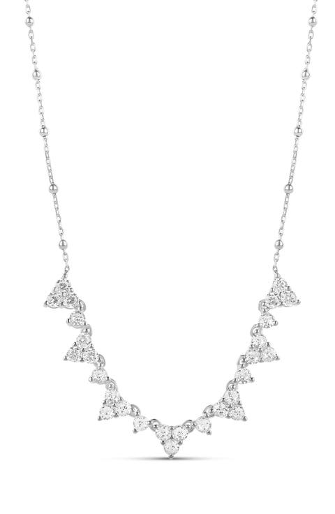 Cubic Zirconia Cluster Necklace