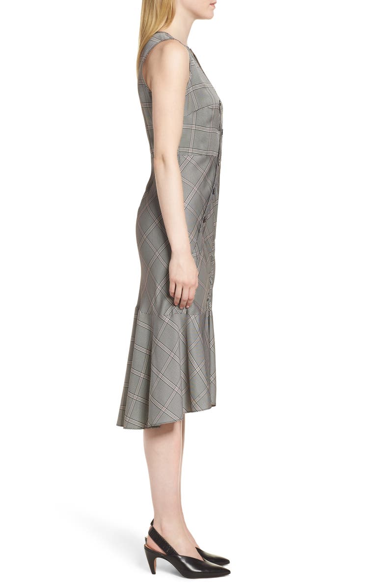 Lewit Seam Detail Sleeveless Check Dress, Alternate, color, 