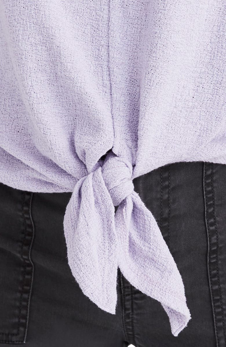 Madewell Modern Tie Front Tee, Alternate, color, Sundrenched Lilac