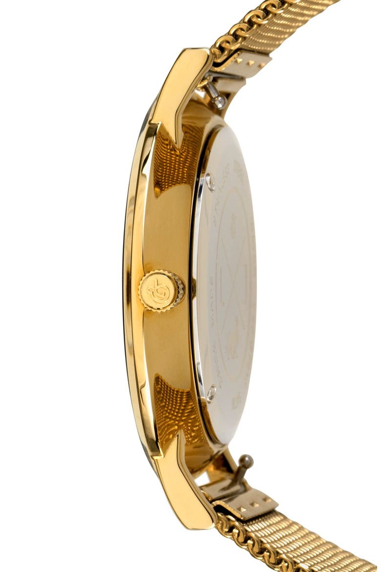 Lugano Mesh Strap Watch, 40mm, Alternate, color, GOLD/ WHITE