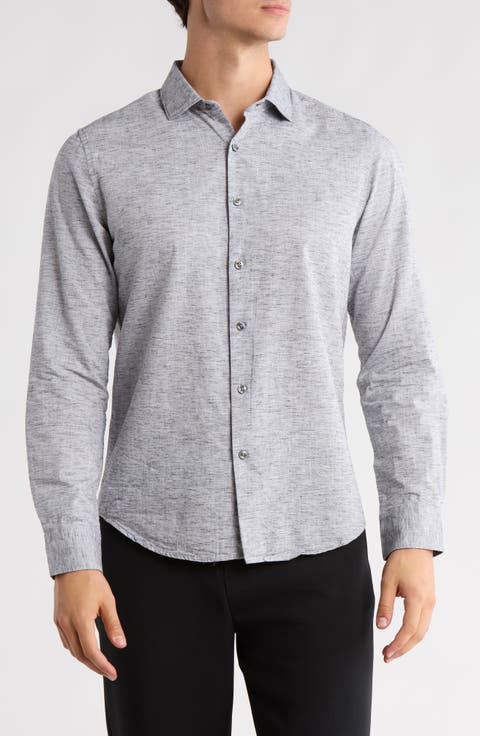 Mélange Button-Up Shirt