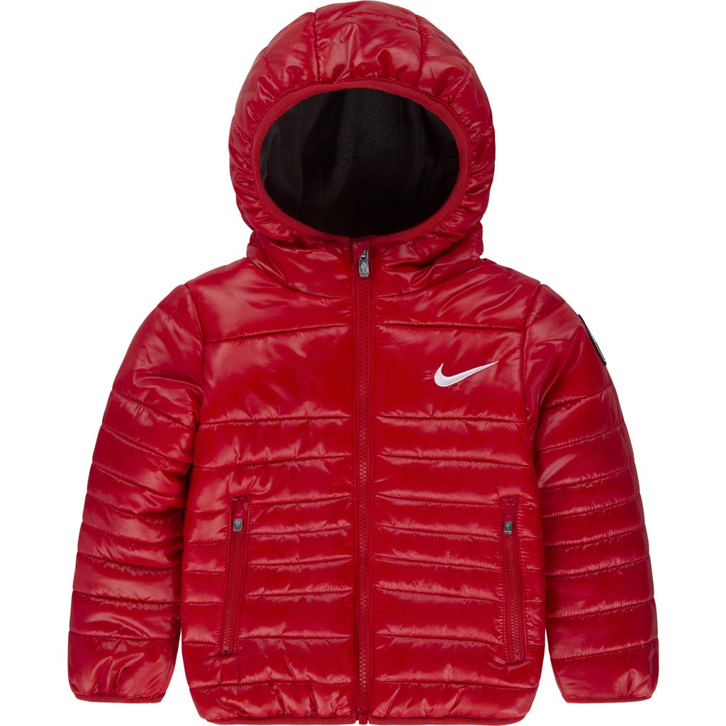 Nike Puffer Zip Jacket In University Red
