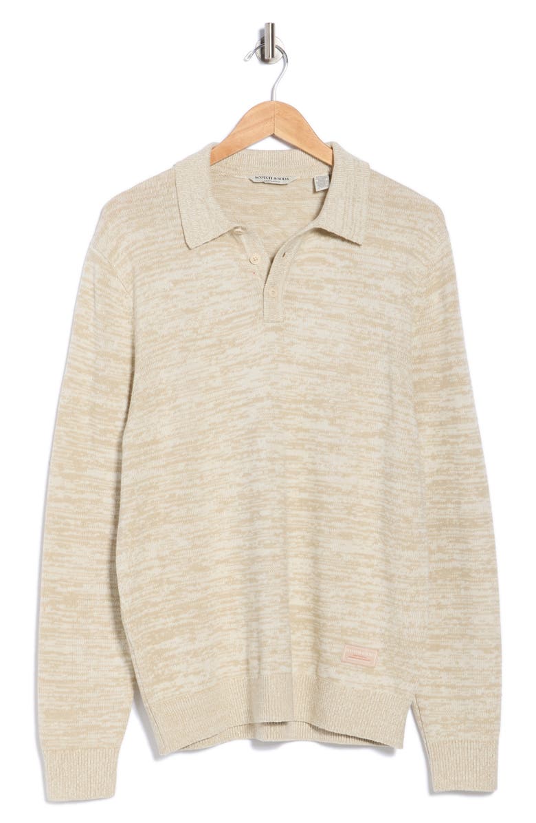 Scotch & Soda Space Dye Polo Sweater, Alternate, color, Plaza Taupe