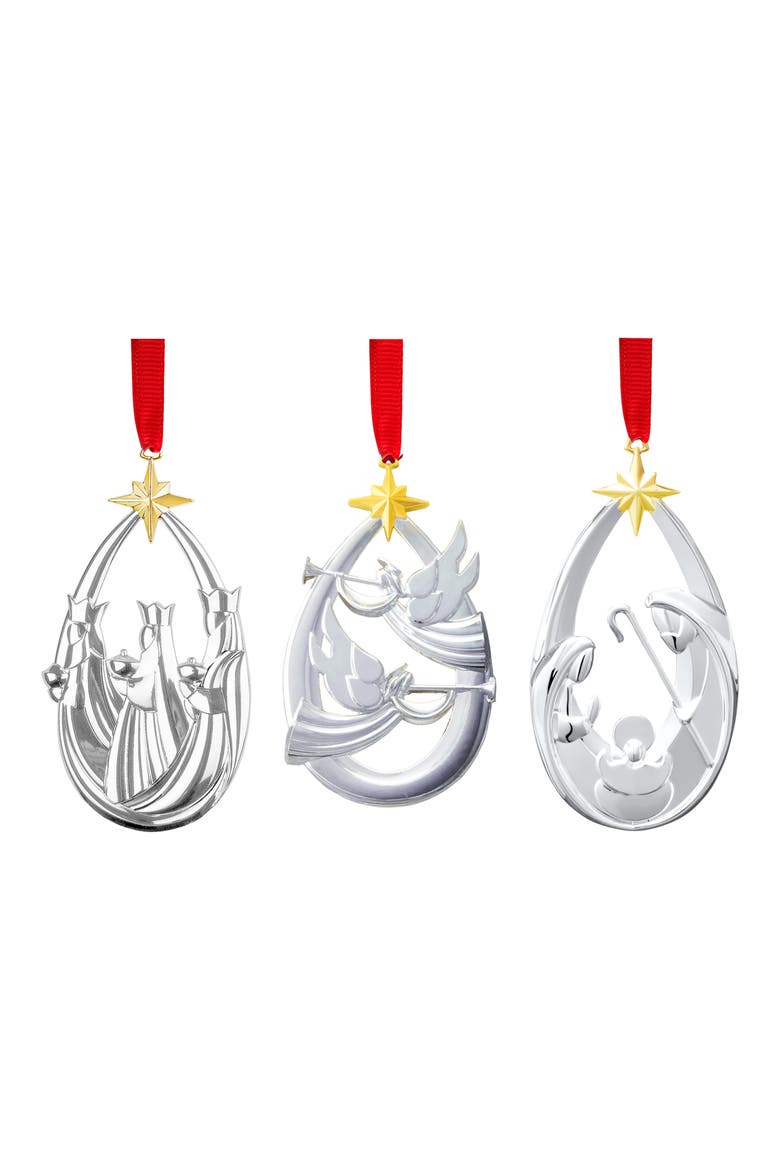 Nativity Ornament Trio, Main, color, SILVER