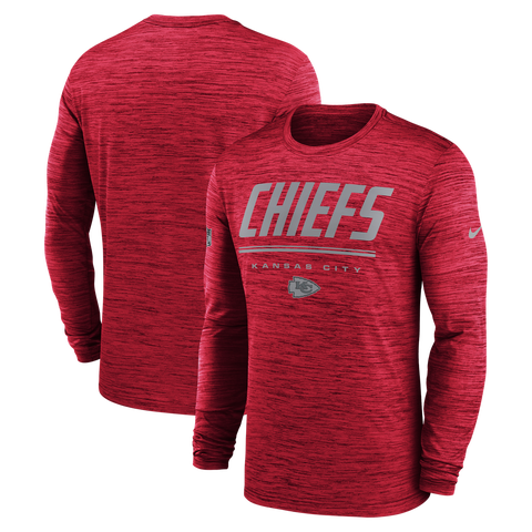 Men's Nike Red Kansas City Chiefs Sideline Offensive Transition Velocity Dri-FIT Long Sleeve T-Shirt