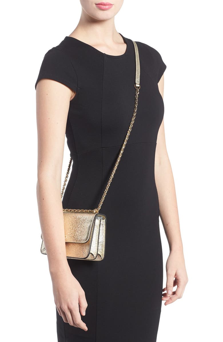 Tory Burch Metallic Leather Shoulder Bag, Alternate, color,