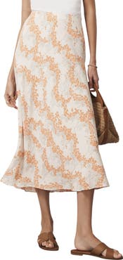 MINT VELVET Print Midi Slip Skirt