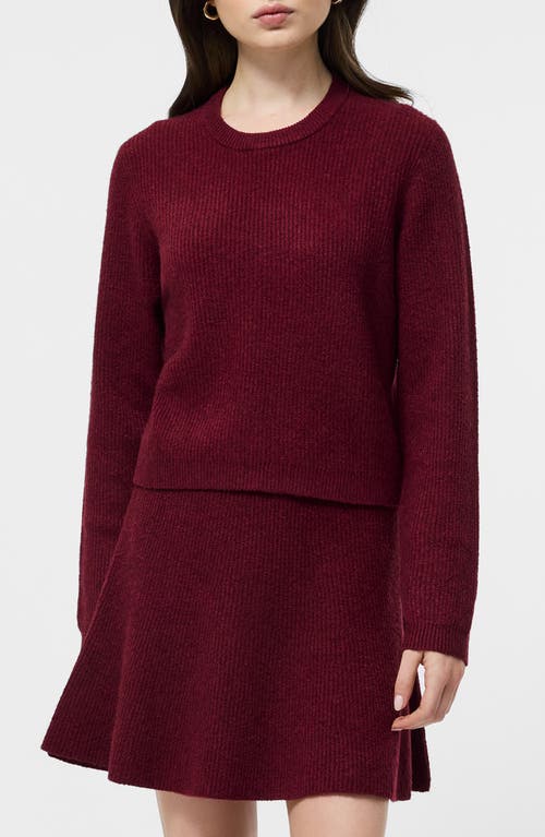French Connection Vhari Rib Knit Top In Burgundy