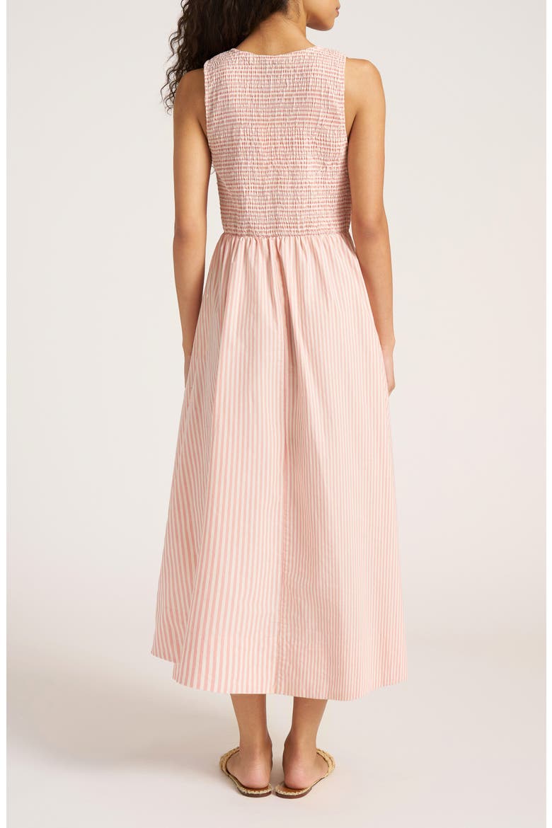 Verona Stripe Midi Dress, Alternate, color, CORAL