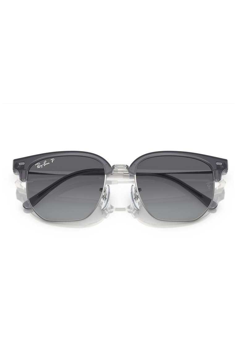 Kids' New Clubmaster Junior 47mm Gradient Polarized Irregular Sunglasses, Alternate, color, GREY GRADIENT