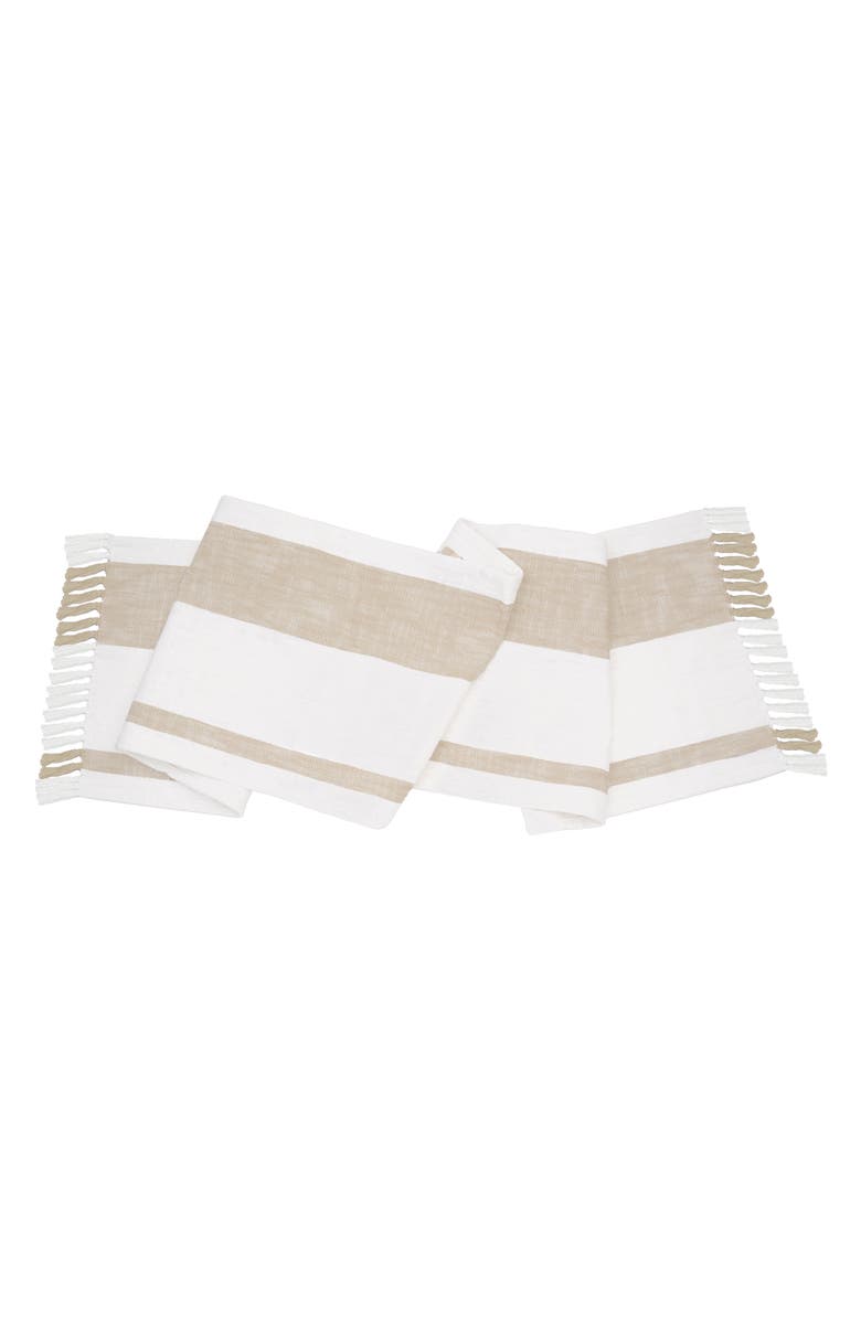 carol & frank Morgan Striped Table Runners Collection, Main, color, Brown