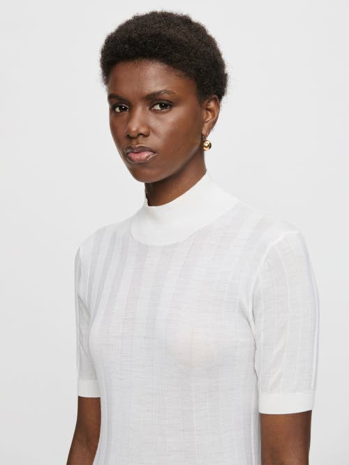 Callas Milano Jordyn Short Sleeve Mockneck Sweater In White