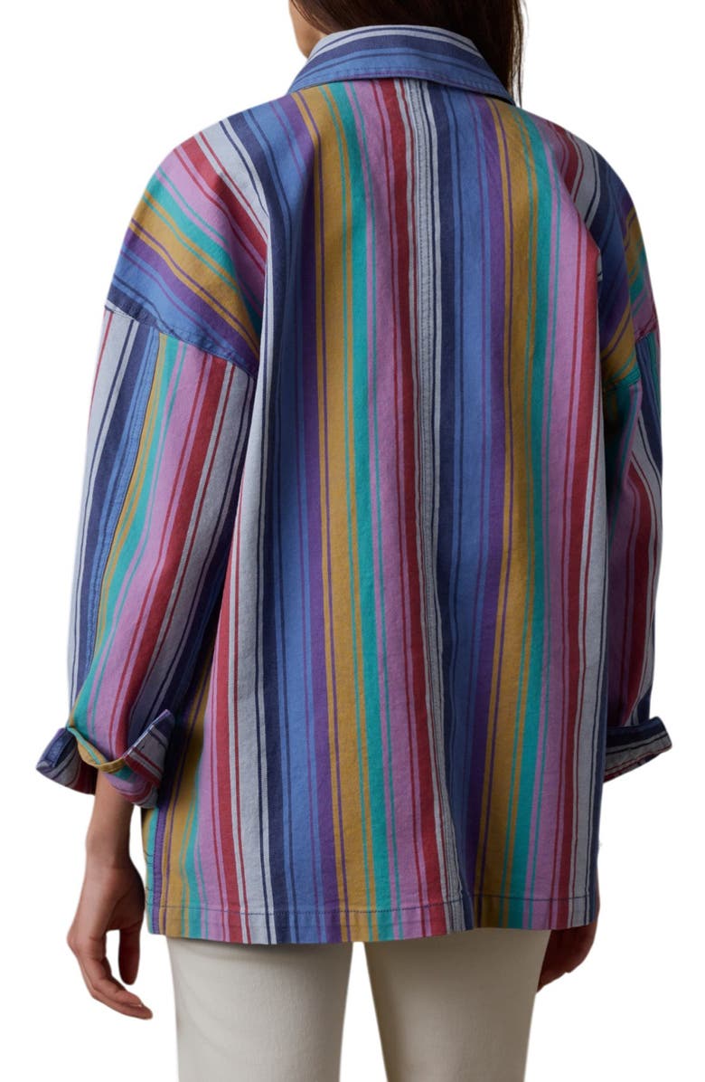 Faherty Sunset Stripe Denim Chore Jacket, Alternate, color,