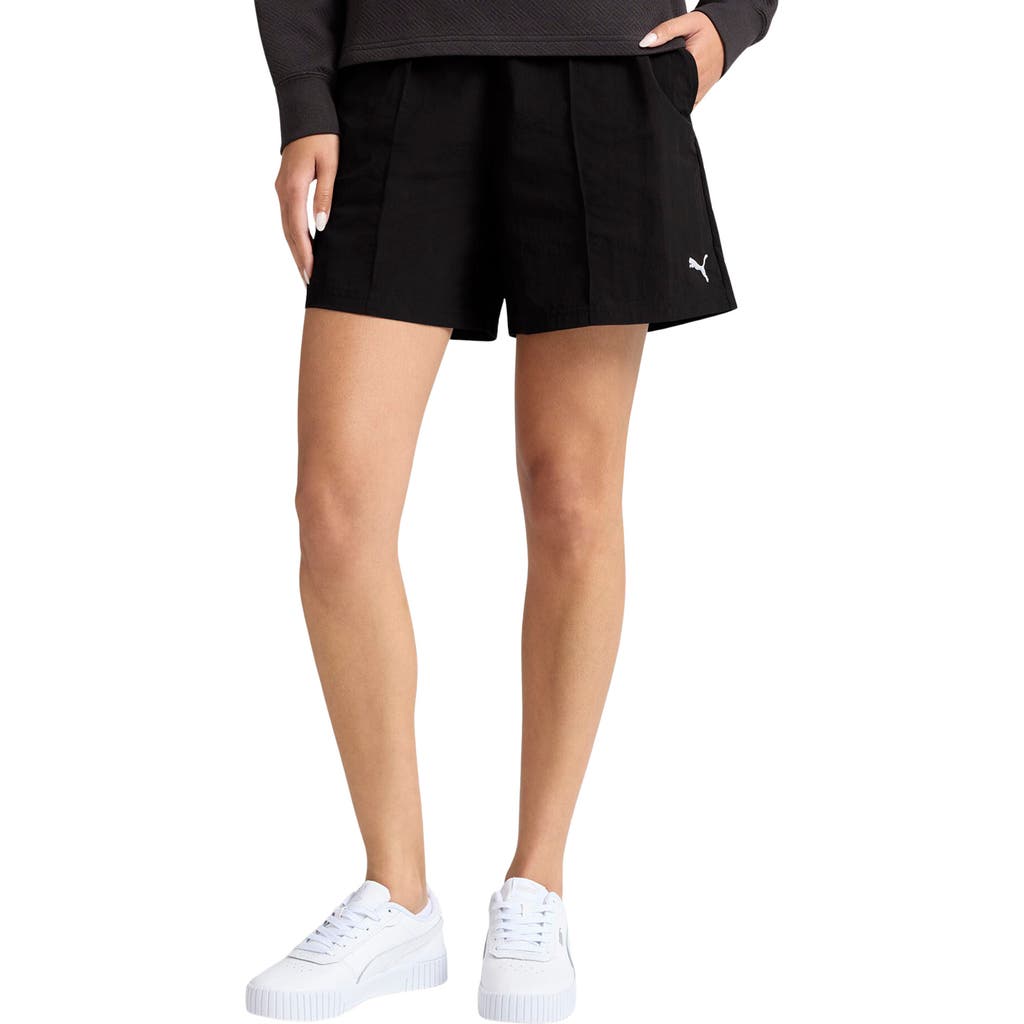 Puma Essential Pintuck Shorts In Black