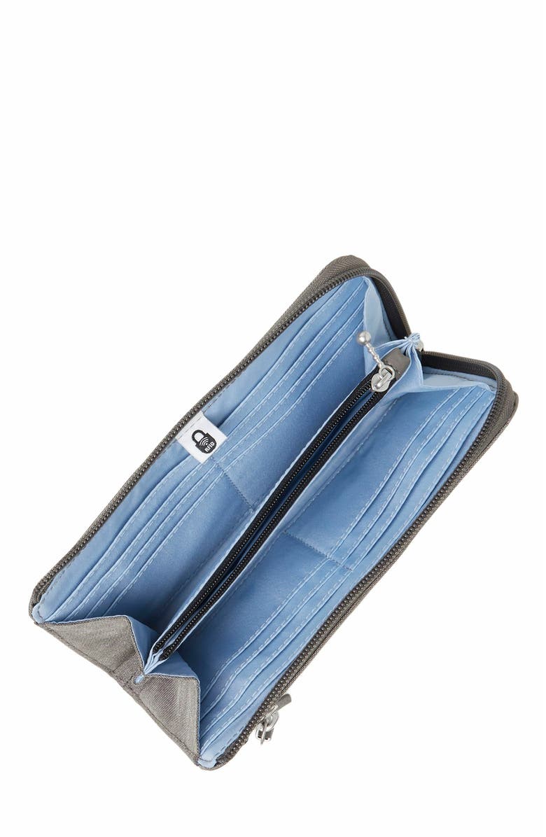 BAGGALLINI Zip Around RFID Wallet Wristlet, Alternate, color, Sterling Shimmer