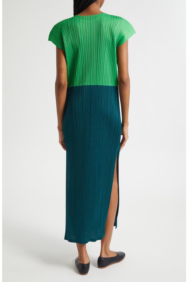 Swing Colorblock Pleated Convertible Midi Dress, Alternate, color, GREEN