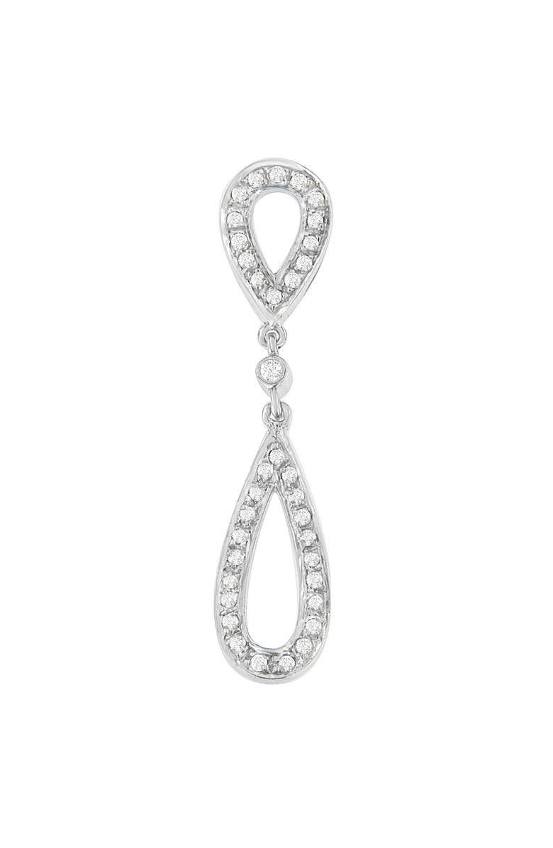 Haus of Brilliance 14 White Gold 1/4 cttw Round Cut Diamond Double Tear Drop Pendant Necklace, Main, color, White