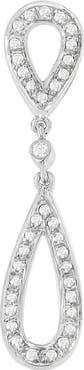Haus of Brilliance 14 White Gold 1/4 cttw Round Cut Diamond Double Tear Drop Pendant Necklace