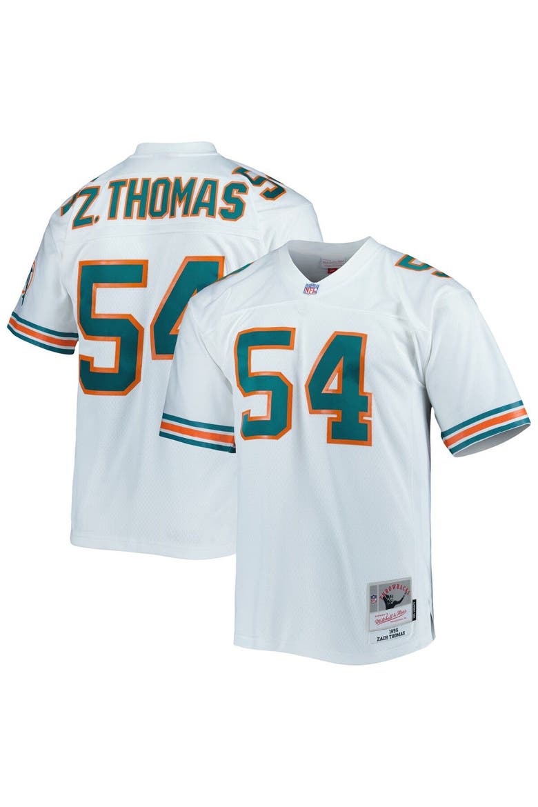 Men's Mitchell & Ness Zach Thomas White Miami Dolphins Legacy Replica Jersey, Main, color, White