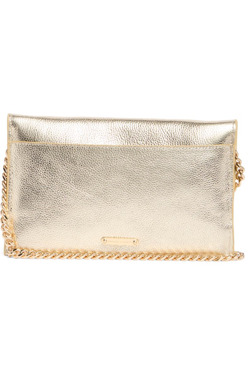 Rebecca Minkoff Lou Metallic Leather Convertible Clutch, Alternate, color,