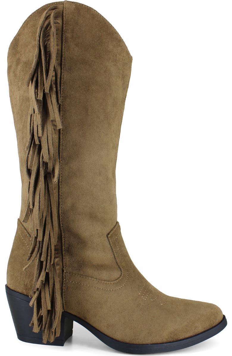 UNIONBAY Darcy Fringe Western Boot, Alternate, color, Dark Tan