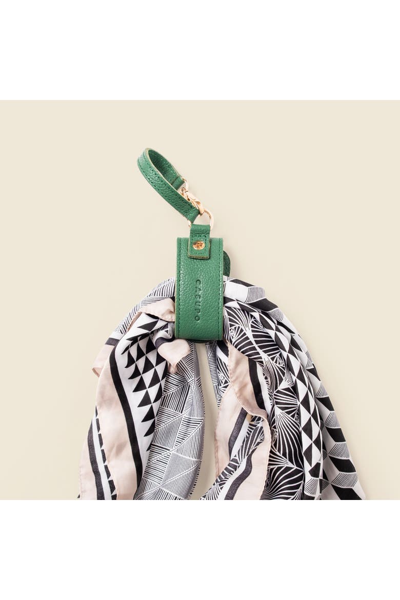 Leather Scarf Holder, Main, color, Green
