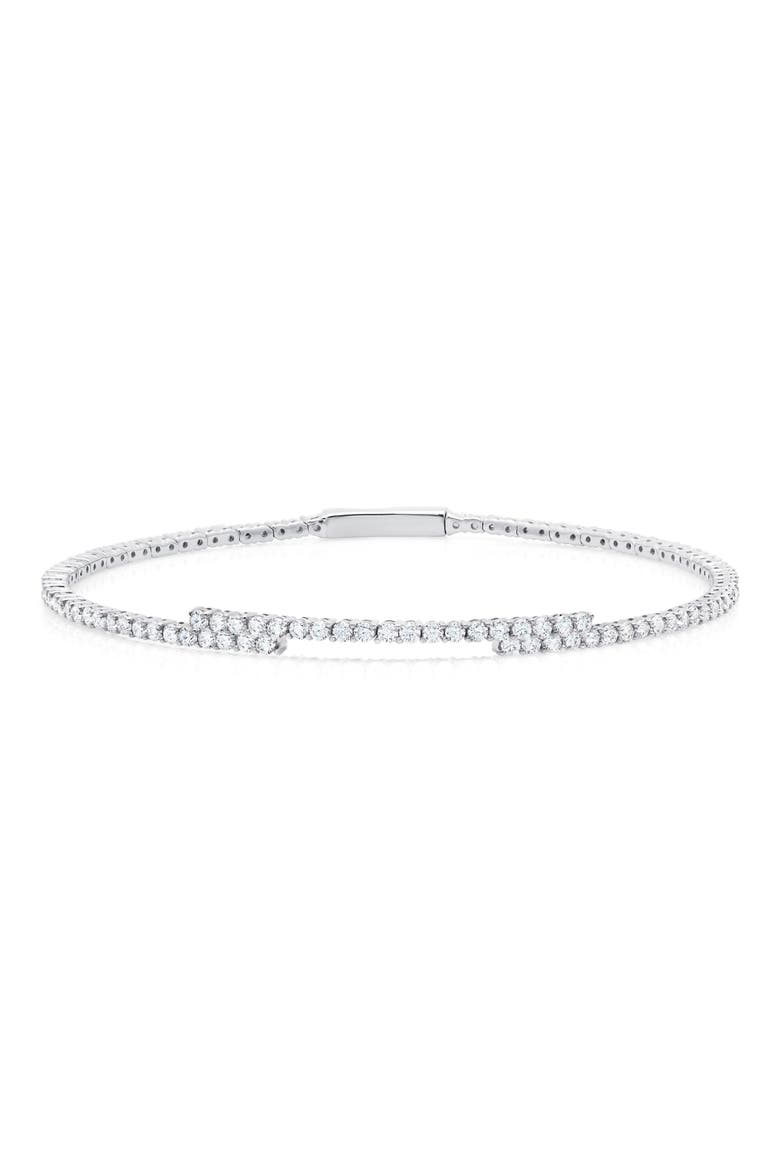 Cubic Zirconia Regal Flex Bangle Bracelet, Main, color, SILVER