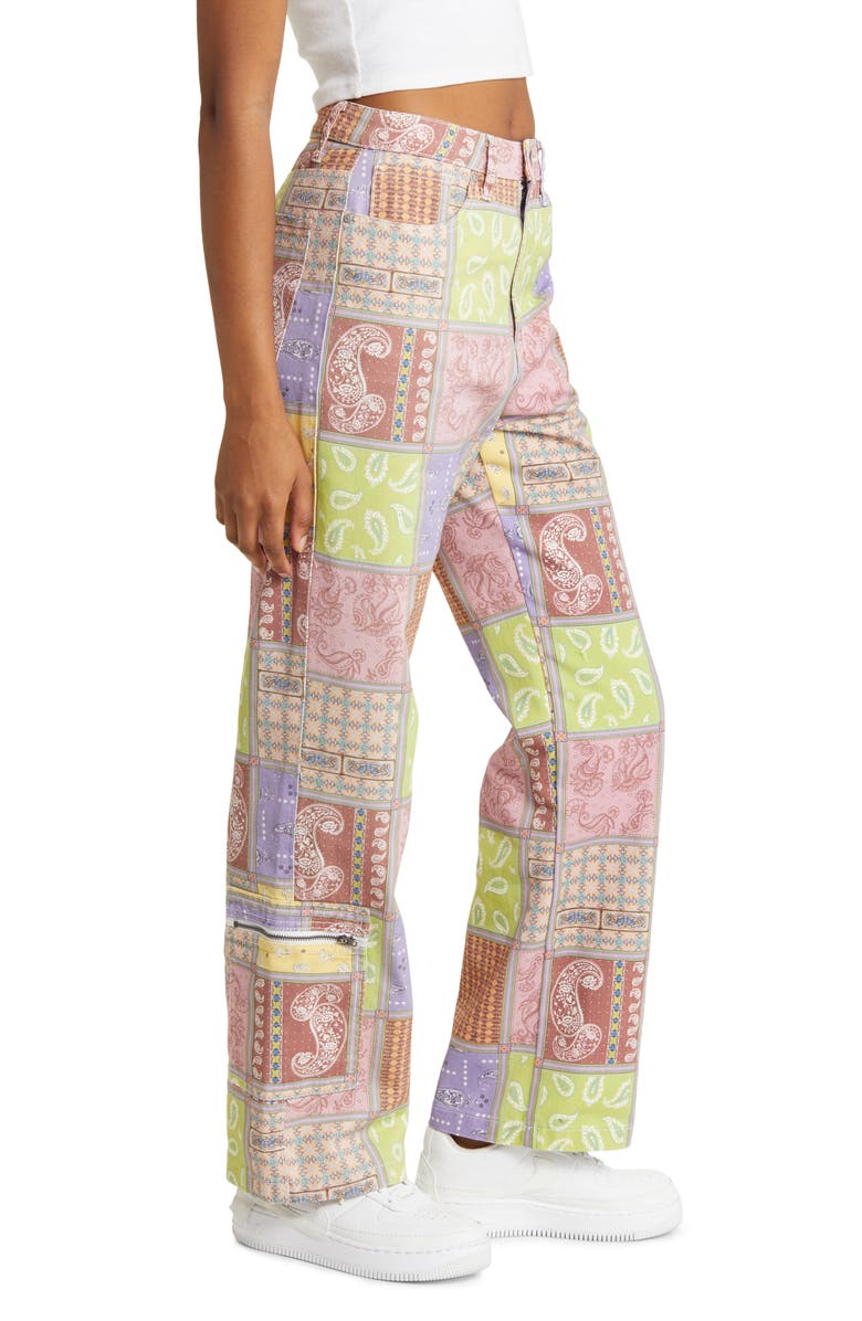 CONEY ISLAND PICNIC Y2K Patchwork Denim Cargo Pants, Alternate, color, 