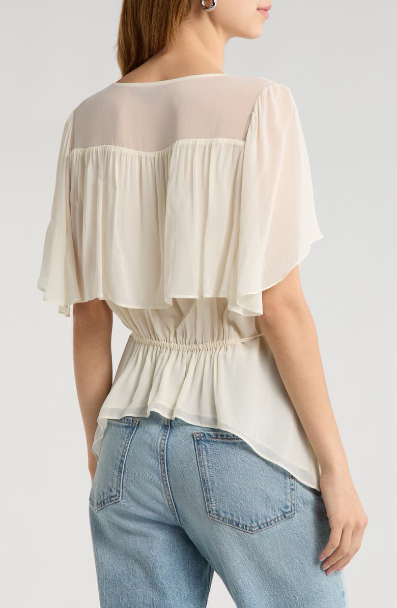 PAIGE Willa Cape Shoulders Top, Alternate, color, Antique White