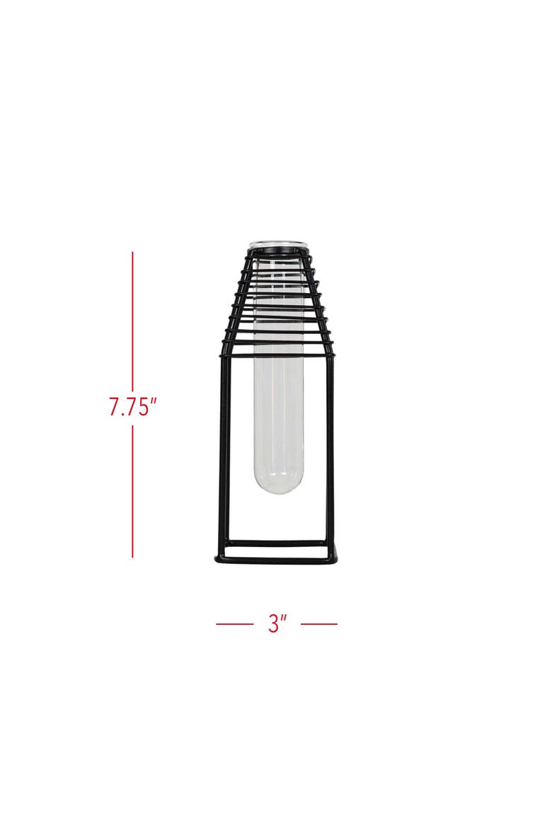 Black Metal & Glass Floating Test Tube Bud Vase, Alternate, color, Black