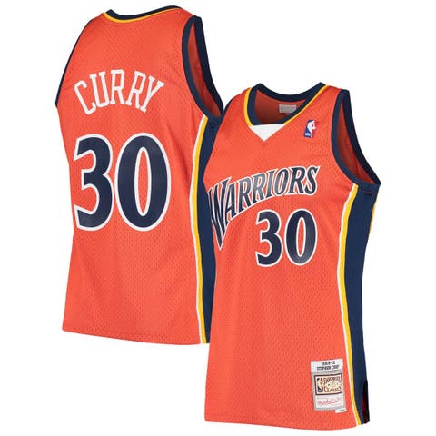 Men's Mitchell & Ness Stephen Curry Orange Golden State Warriors Hardwood Classics Swingman Jersey