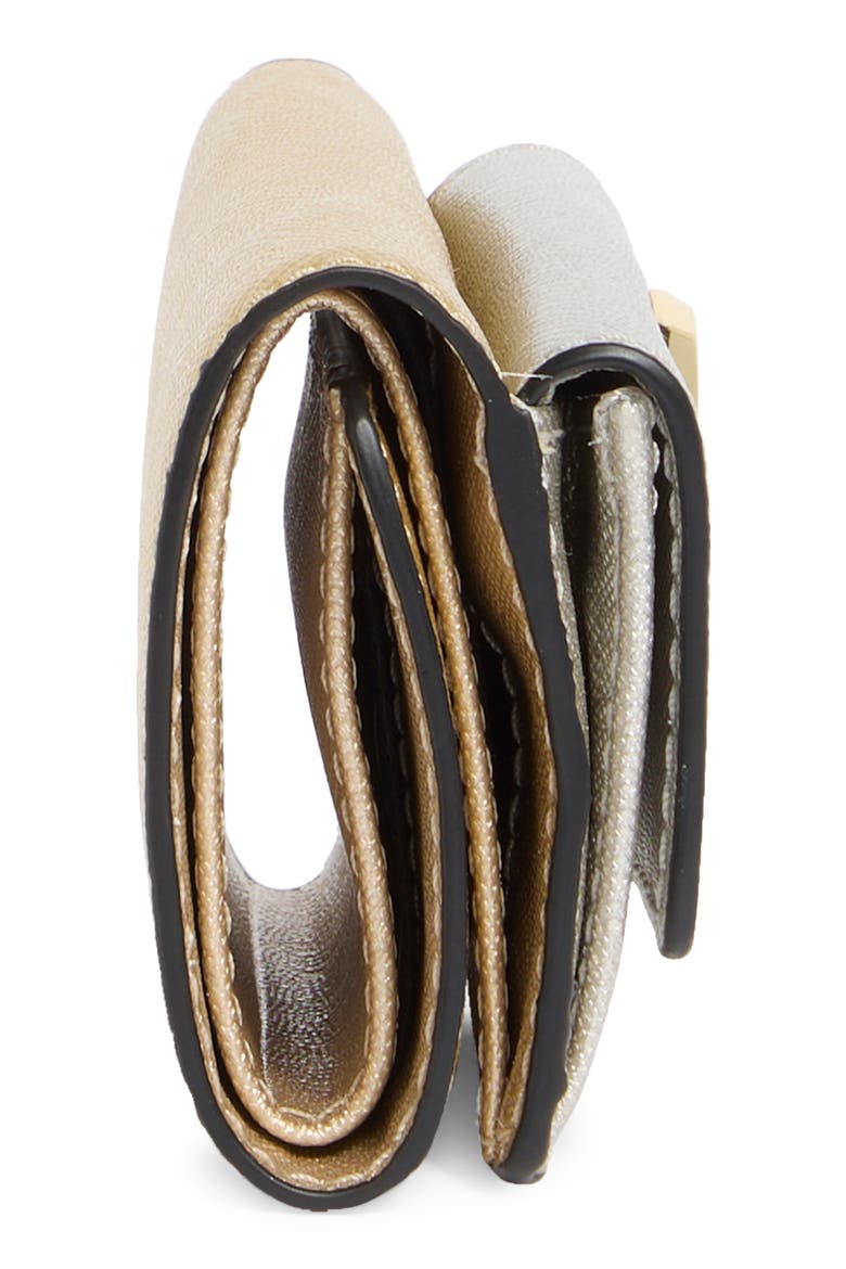 The Mini Leather Trifold Wallet, Alternate, color, PLATINUM MULTI