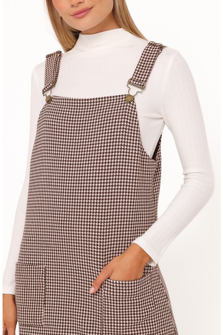Noah Overall Minidress, Alternate, color, BROWN HOUNDSTOOTH