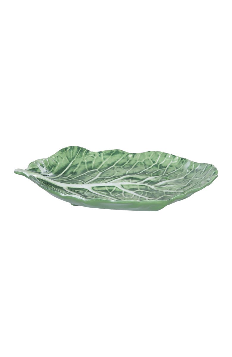 C&F Home Cabbage Leaf Large Serving Platter 15.75", Alternate, color, Green