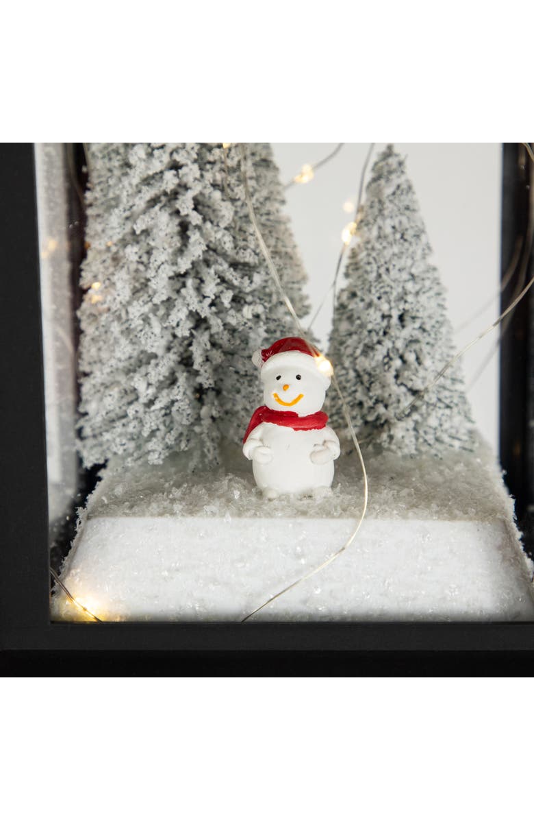 Northlight LED Lighted Snowman Winter Scene Christmas Lantern - 11", Alternate, color, Black