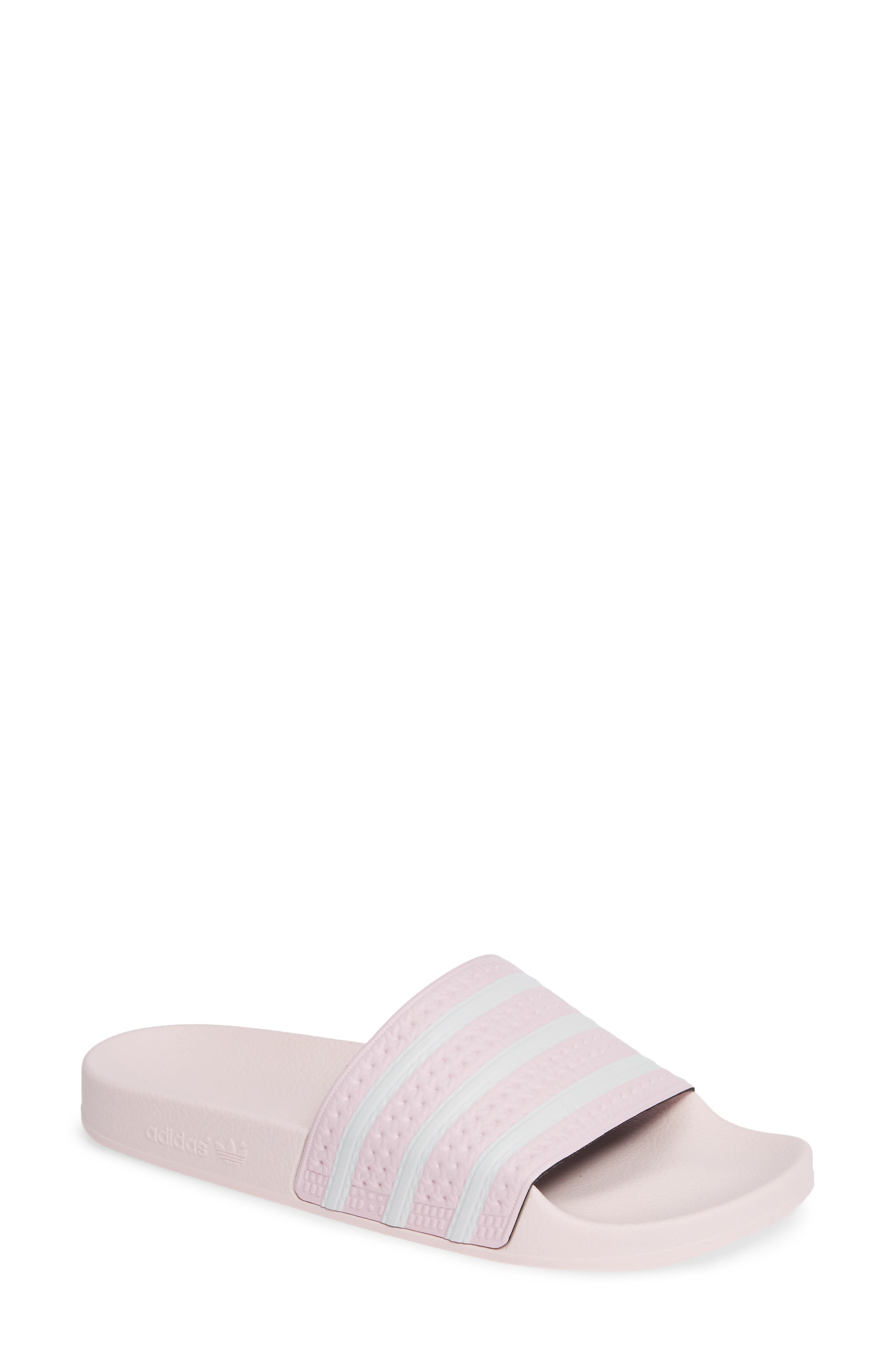 Adilette Slide Sandal, Main, color, CLEAR PINK