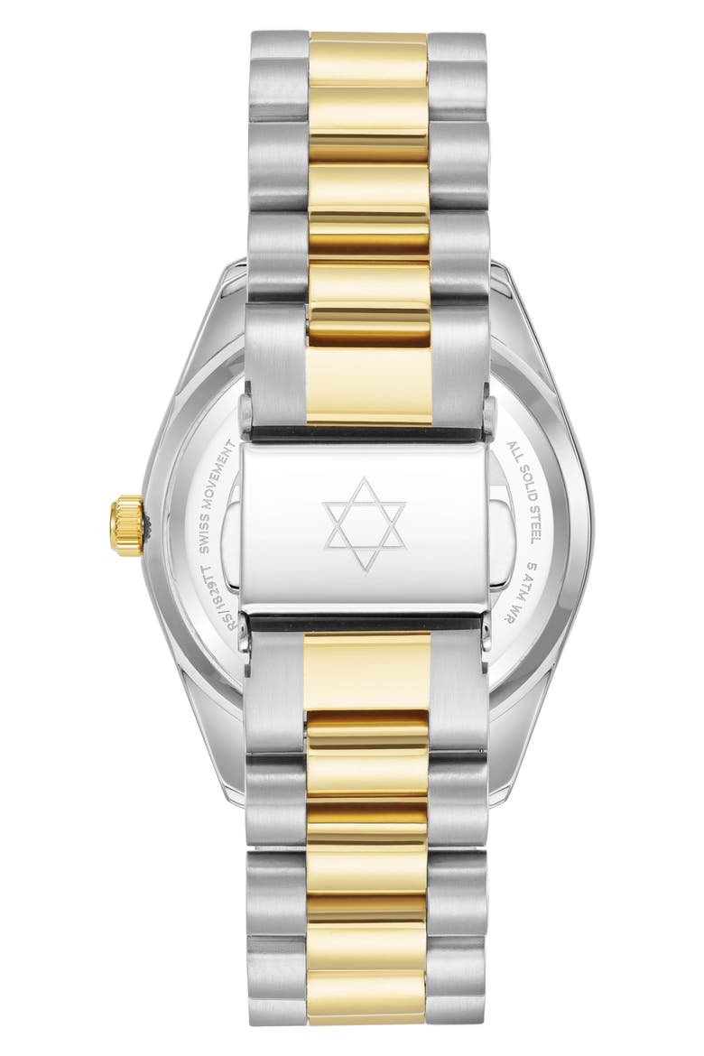 The Mazel Rose Quartz Two-Tone Bracelet Watch, 36mm, Alternate, color, ROSE QUARTZ