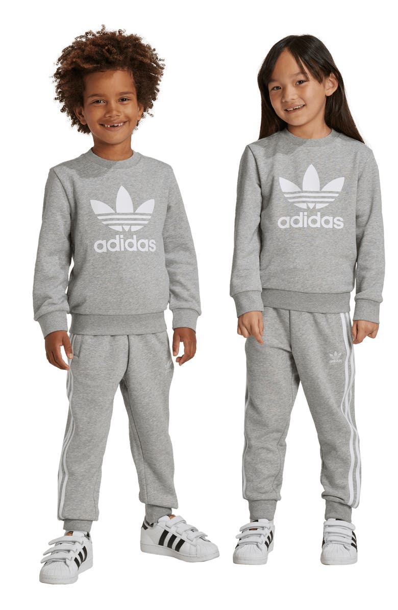 adidas Kids' Trefoil Crewneck Sweatshirt & Joggers Set, Alternate, color,