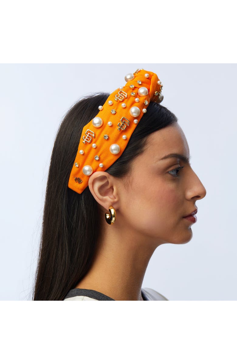 Lele Sadoughi MLB SF Giants Embellished Headband, Alternate, color, Orange 800