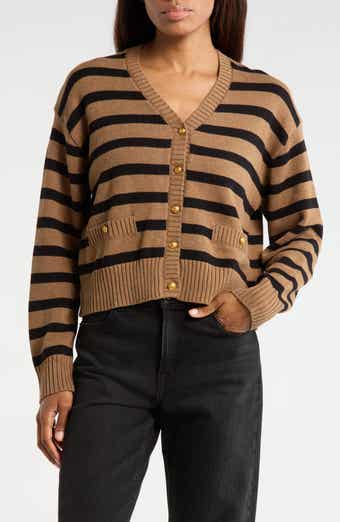 WAYF Stripe Cotton Cardigan