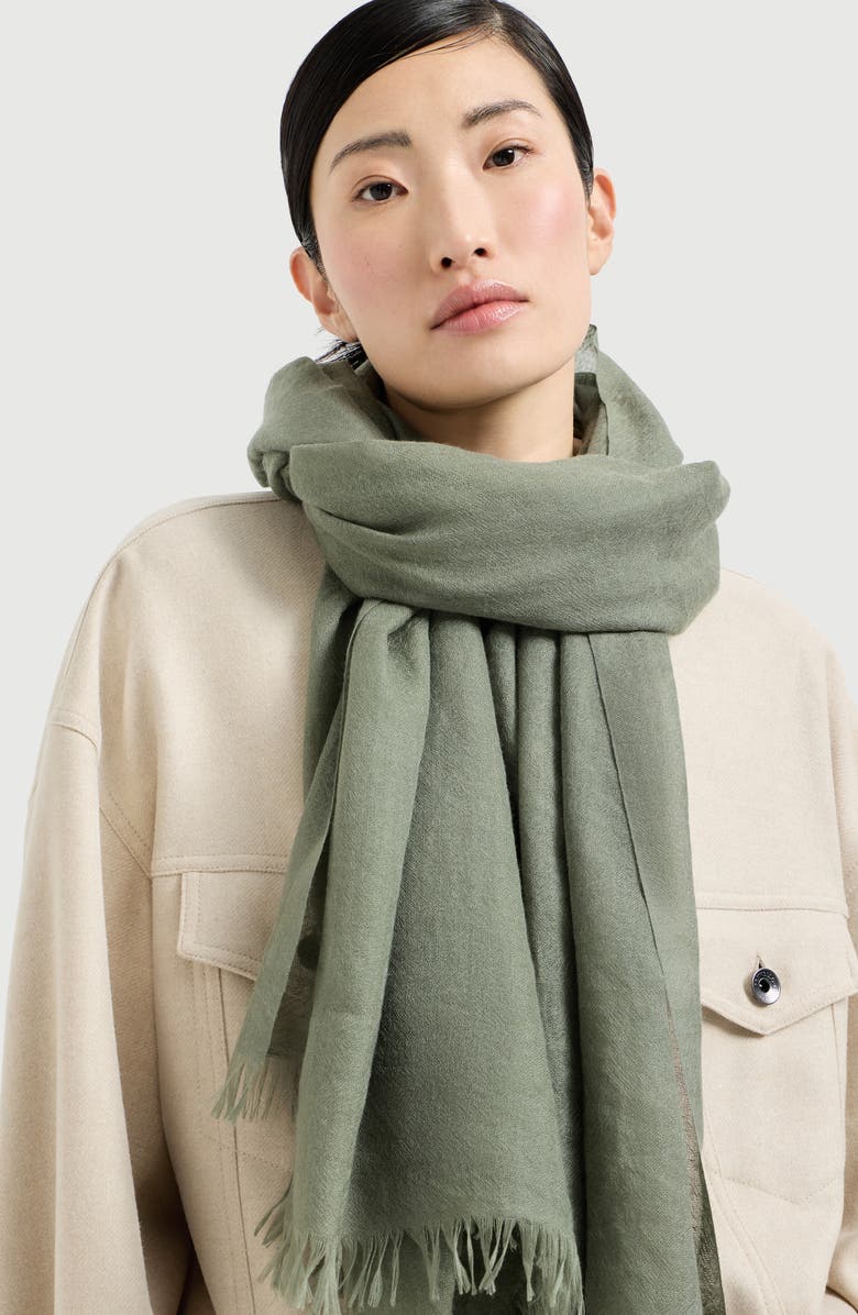 Brunello Cucinelli Cashmere and silk scarf, Alternate, color, Green