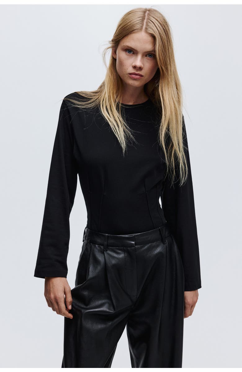 H&M Waisted Body, Alternate, color, Black