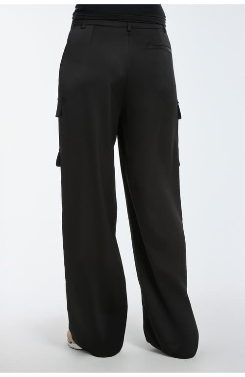 Shop Noli Yoga The Noli Shop Milan Satin Cargo Pant In Black