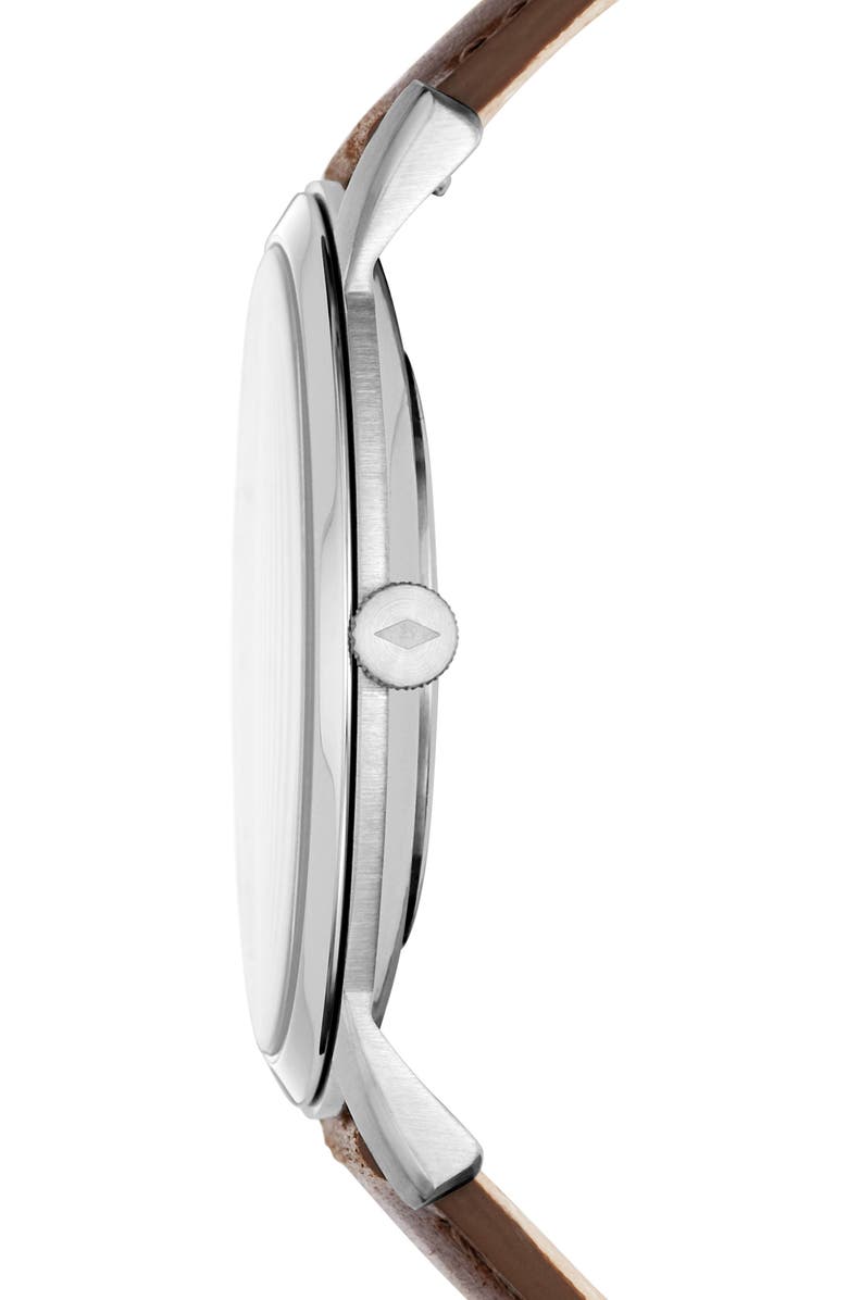 Fossil Minimalist Leather Strap Watch, 44mm, Alternate, color,