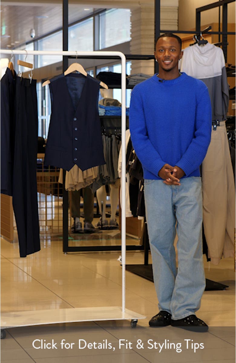 Slim Fit Navy Stretch Vest, sales video thumbnail