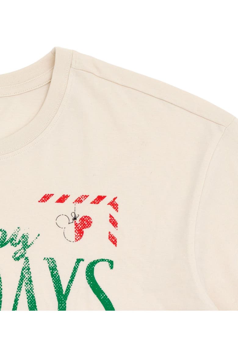 Mickey Mouse Holiday Short Sleeve T-Shirt, Alternate, color, Ivory Mickey Friends