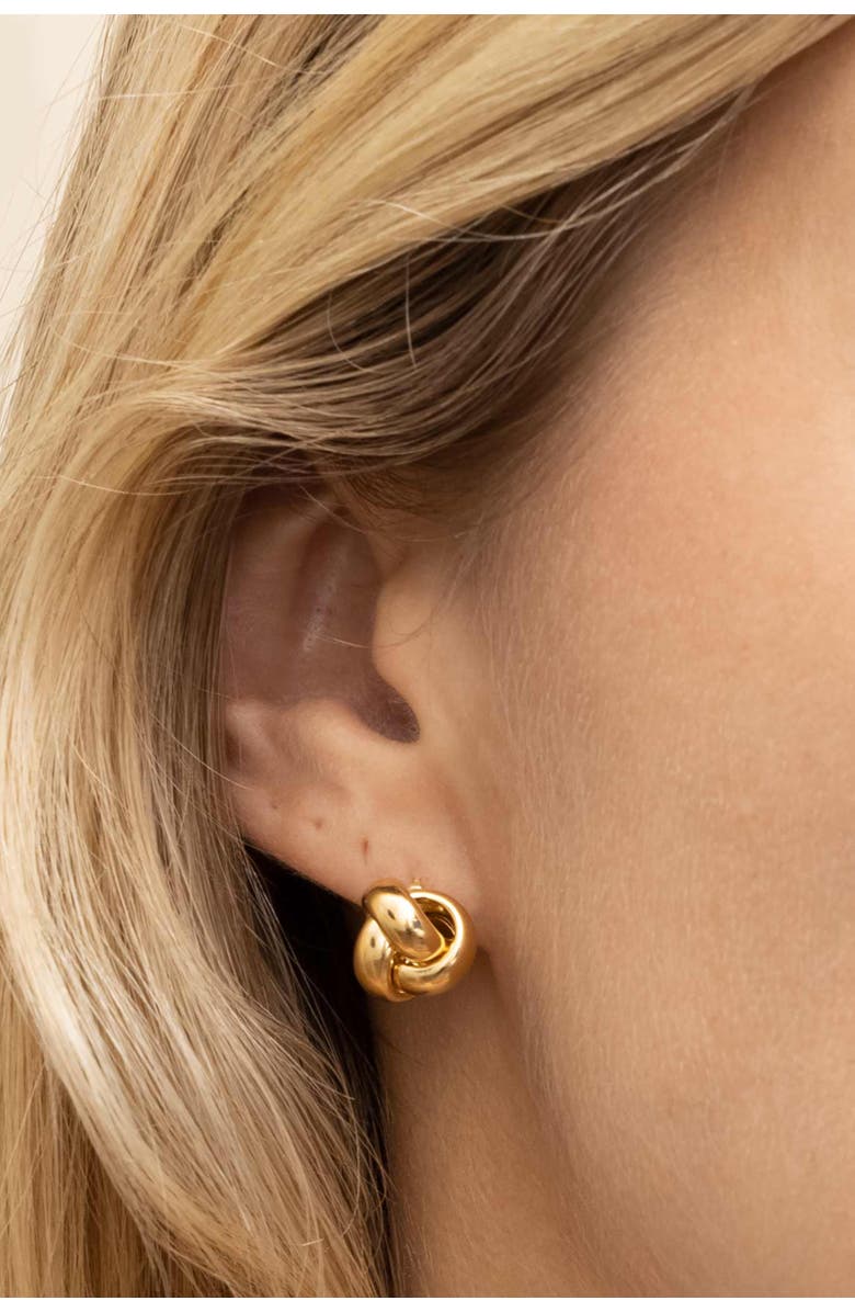Oradina 18K Yellow Gold Knotted Love Studs, Alternate, color, Yellow Gold