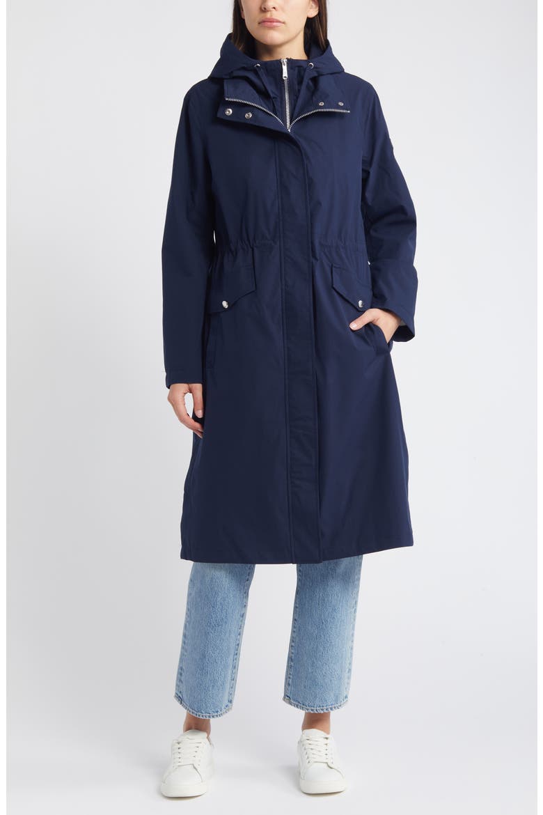 Longline Hooded Jacket, Main, color, NAVY