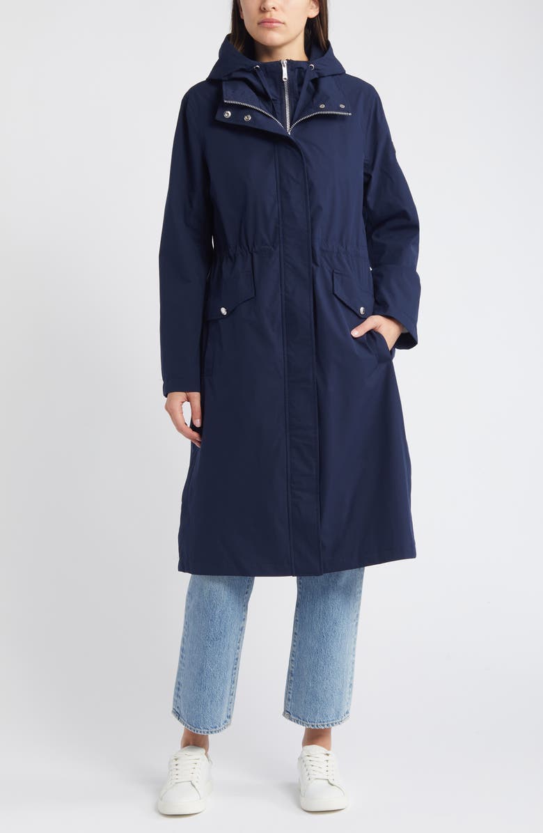 Sam Edelman Longline Hooded Jacket, Main, color, Navy