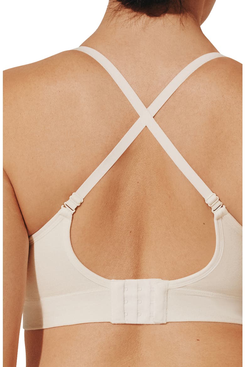 Seamless Stretch Cotton Blend Wireless Bra, Alternate, color, SEA SALT